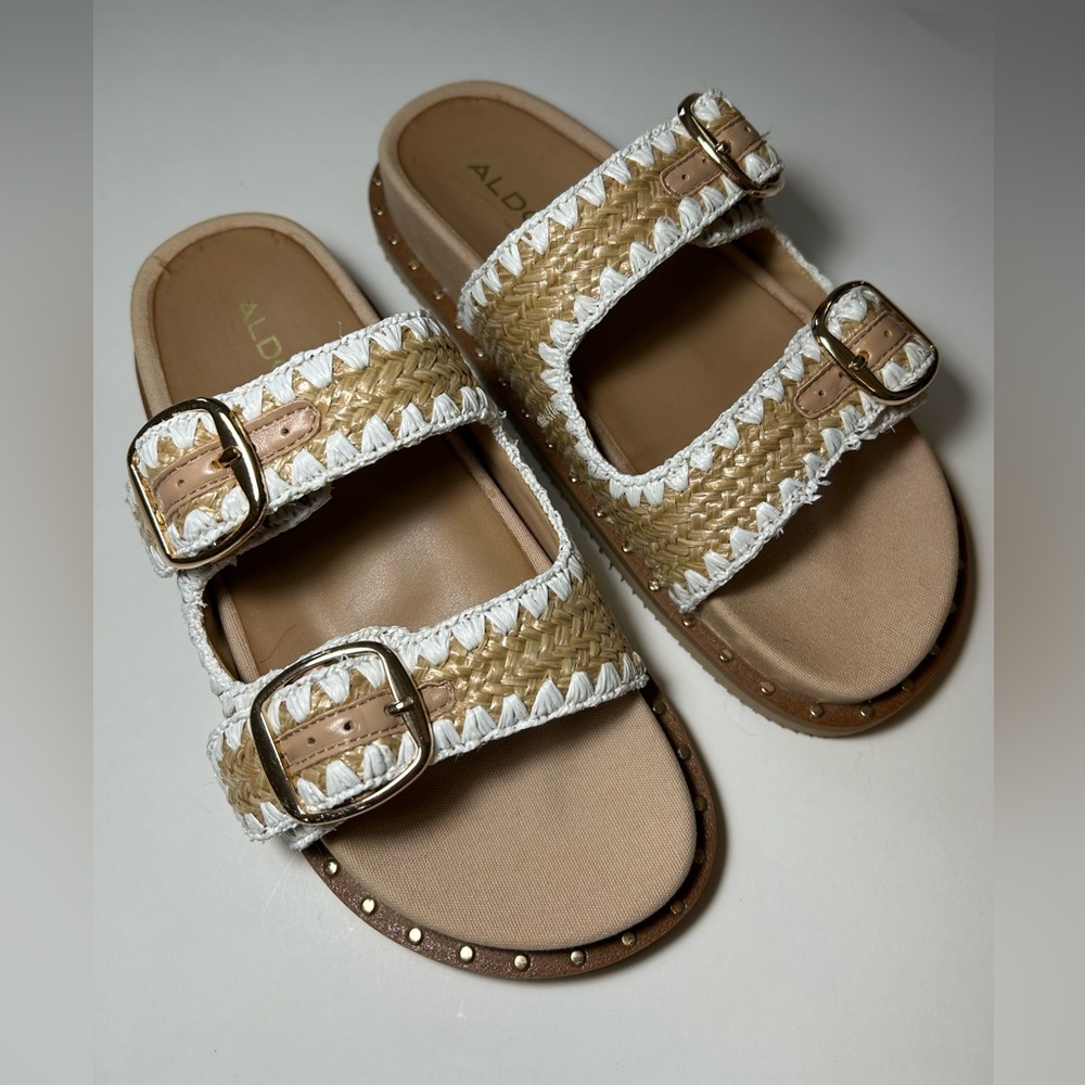 NWT🌷ALDO Raffia w/ Contrast Stitching Sandals